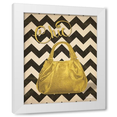Gold Purse Chic White Modern Wood Framed Art Print by Harbick, N.