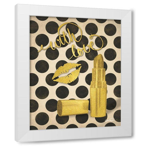 With Love Lipstick White Modern Wood Framed Art Print by Harbick, N.