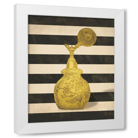 Vintage Gold Atomizer White Modern Wood Framed Art Print by Harbick, N.