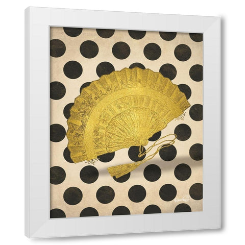 Vintage Gold Fan White Modern Wood Framed Art Print by Harbick, N.