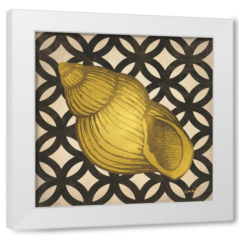 Gold Shells IV White Modern Wood Framed Art Print by Harbick, N.