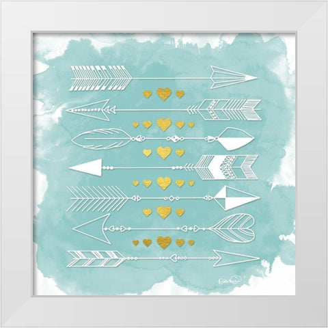 Hearts and Arrows I White Modern Wood Framed Art Print by Harbick, N.