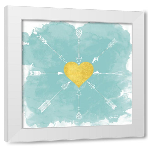 Hears and Arrows II White Modern Wood Framed Art Print by Harbick, N.
