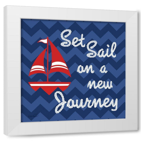 Set Sail White Modern Wood Framed Art Print by Harbick, N.