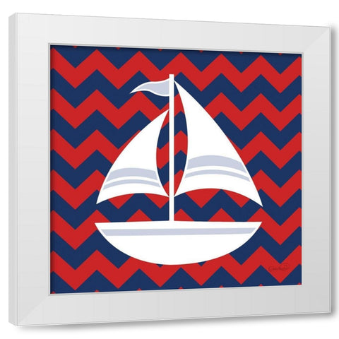 Sailboat II White Modern Wood Framed Art Print by Harbick, N.