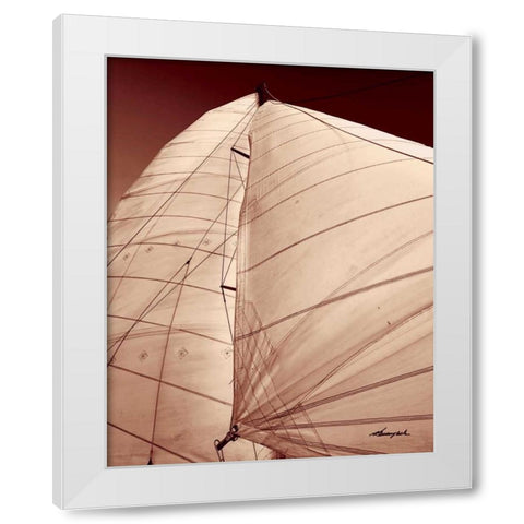 Windward Sail III White Modern Wood Framed Art Print by Hausenflock, Alan