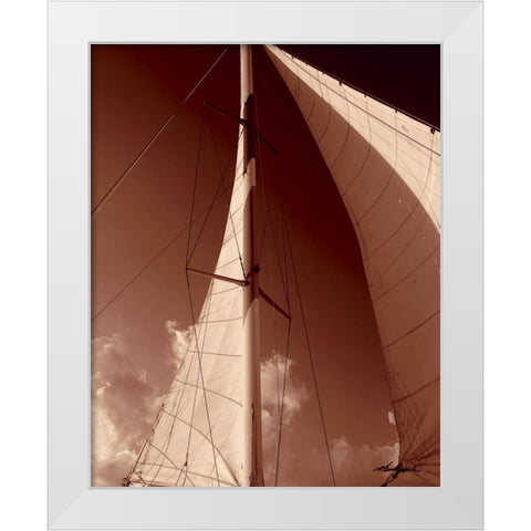 Windward Sail IV White Modern Wood Framed Art Print by Hausenflock, Alan