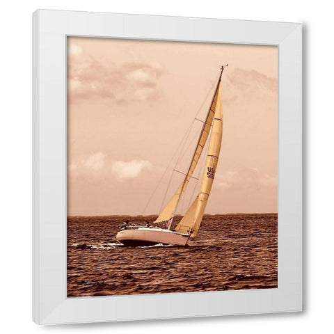 Weekend Sail I White Modern Wood Framed Art Print by Hausenflock, Alan