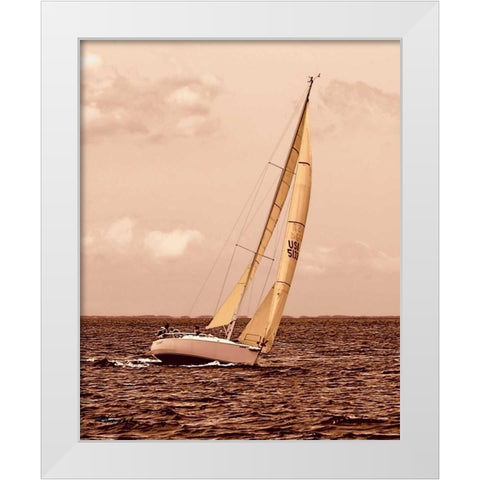 Weekend Sail I White Modern Wood Framed Art Print by Hausenflock, Alan