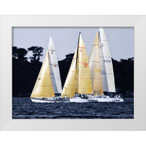 Race at Annapolis I White Modern Wood Framed Art Print by Hausenflock, Alan