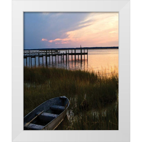 Channel Sunset III White Modern Wood Framed Art Print by Hausenflock, Alan