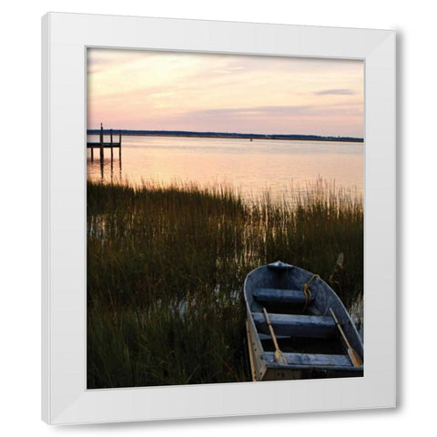 Channel Sunset IV White Modern Wood Framed Art Print by Hausenflock, Alan