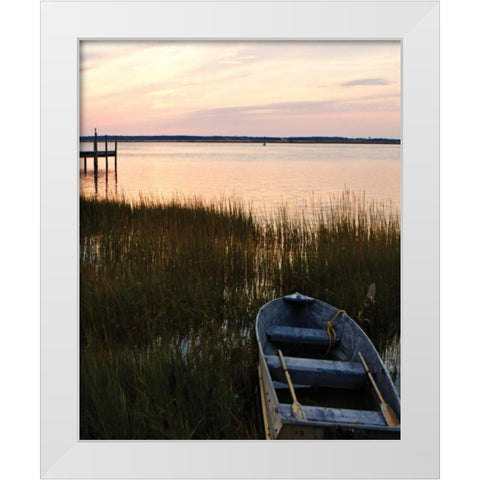 Channel Sunset IV White Modern Wood Framed Art Print by Hausenflock, Alan