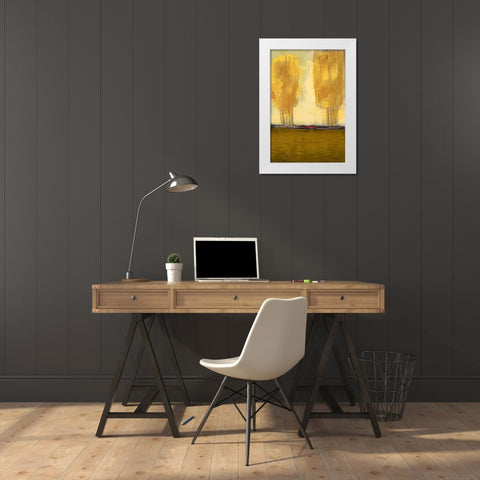 Shades of Gold II White Modern Wood Framed Art Print by Costa, Antonio