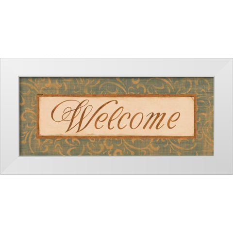 Moss Gold Scroll I White Modern Wood Framed Art Print by Jeffrey, Jillian