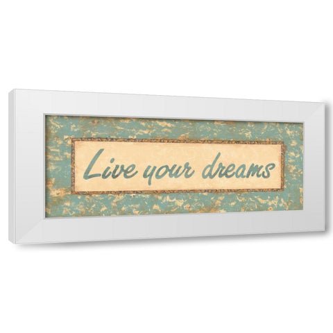 Distressed Aqua I White Modern Wood Framed Art Print by Jeffrey, Jillian