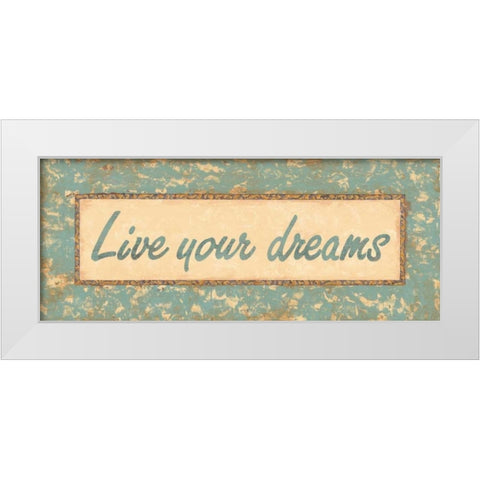 Distressed Aqua I White Modern Wood Framed Art Print by Jeffrey, Jillian