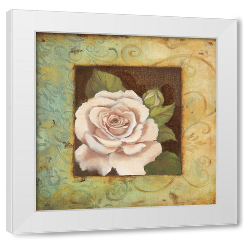 Antique Rose III White Modern Wood Framed Art Print by Jeffrey, Jillian