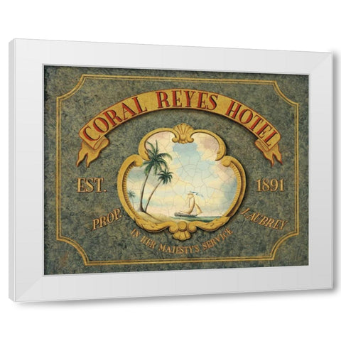 Coral Reyes Hotel White Modern Wood Framed Art Print by Jones, Catherine