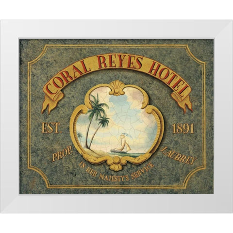 Coral Reyes Hotel White Modern Wood Framed Art Print by Jones, Catherine