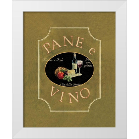 Pane e Vino White Modern Wood Framed Art Print by Jones, Catherine