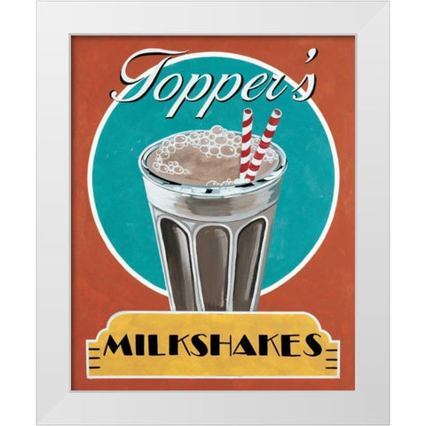 Milkshakes White Modern Wood Framed Art Print by Jones, Catherine