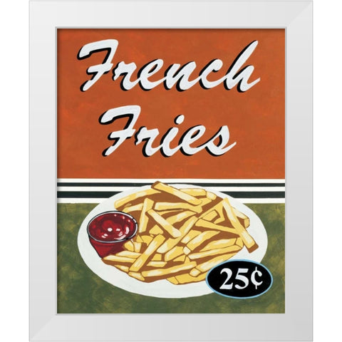 French Fries White Modern Wood Framed Art Print by Jones, Catherine