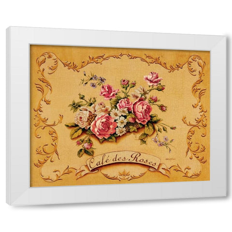 Cafe des Roses White Modern Wood Framed Art Print by Jones, Catherine