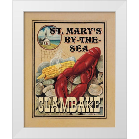 Clam Bake White Modern Wood Framed Art Print by Jones, Catherine