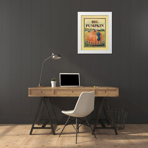 Big Pumpkin White Modern Wood Framed Art Print by Jones, Catherine
