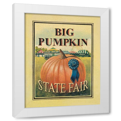Big Pumpkin White Modern Wood Framed Art Print by Jones, Catherine