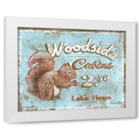 Woodside Cabins White Modern Wood Framed Art Print by Jones, Catherine