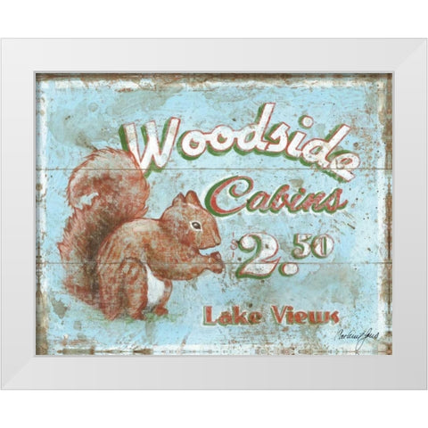 Woodside Cabins White Modern Wood Framed Art Print by Jones, Catherine