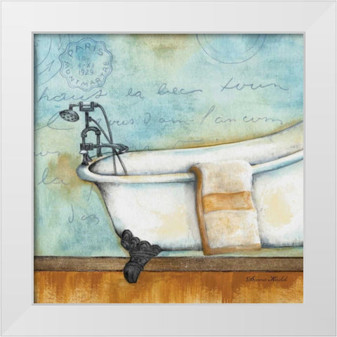 Relax Bath White Modern Wood Framed Art Print by Knold, Donald