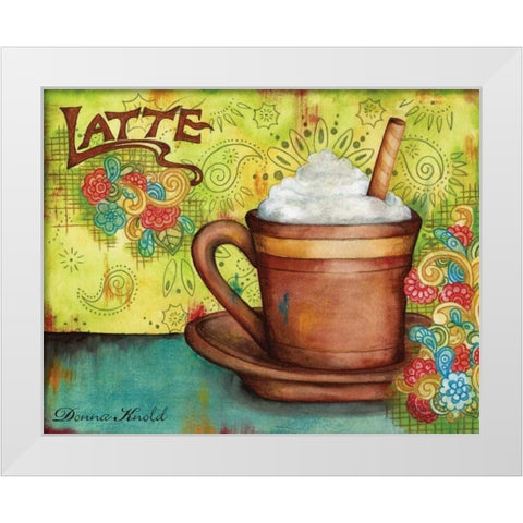 Spring Latte White Modern Wood Framed Art Print by Knold, Donna