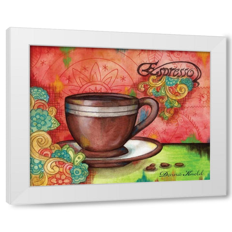 Spring Espresso White Modern Wood Framed Art Print by Knold, Donna