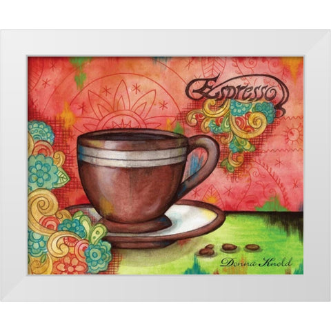 Spring Espresso White Modern Wood Framed Art Print by Knold, Donna