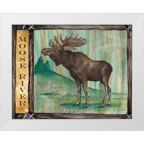 Lodge Moose White Modern Wood Framed Art Print by Knold, Donna