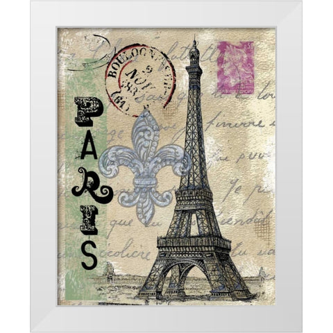 Travel Paris White Modern Wood Framed Art Print by Knold, Donna