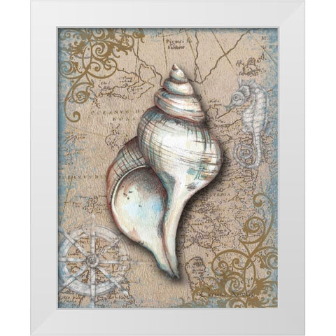 Nautical Treasures II White Modern Wood Framed Art Print by Knold, Donna
