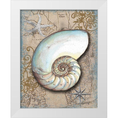 Nautical Treasures III White Modern Wood Framed Art Print by Knold, Donna