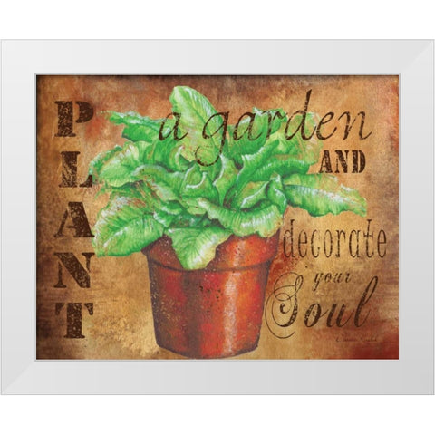 Plant a Garden V White Modern Wood Framed Art Print by Knold, Donna