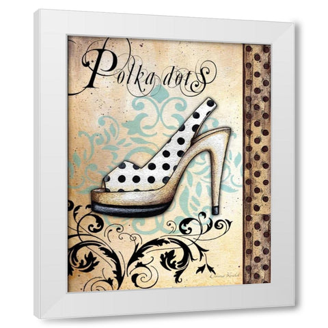 Polka Dots White Modern Wood Framed Art Print by Knold, Donna