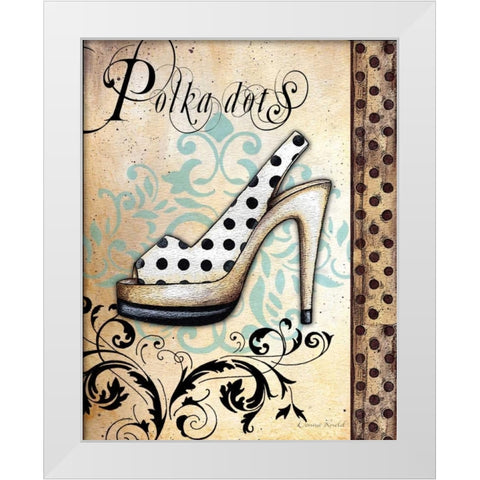 Polka Dots White Modern Wood Framed Art Print by Knold, Donna