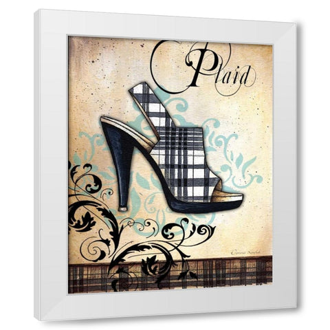 Plaid White Modern Wood Framed Art Print by Knold, Donna