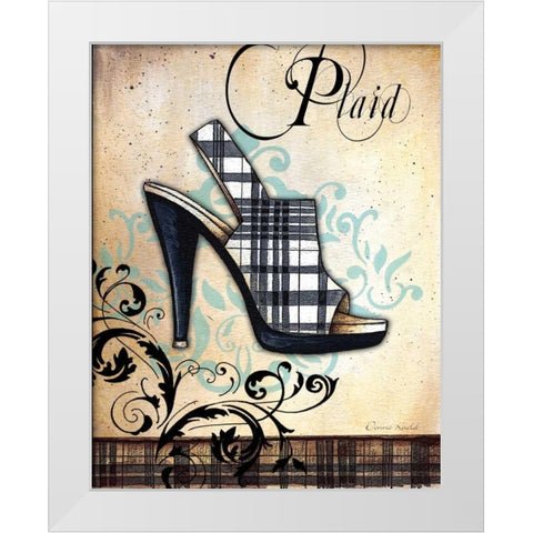 Plaid White Modern Wood Framed Art Print by Knold, Donna