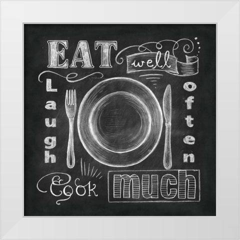 Kitchen Chalk I White Modern Wood Framed Art Print by Knold, Donna
