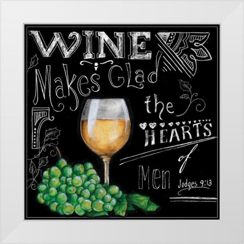 Wine Toasts III White Modern Wood Framed Art Print by Knold, Donna