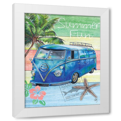 Summer Splash Van White Modern Wood Framed Art Print by K, Onna