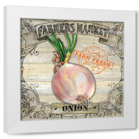 Farmers Market I White Modern Wood Framed Art Print by K, Onna